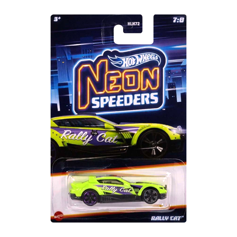 Тематическая Машинка Hot Wheels Rally Cat Neon Speeders 1:64 HLH72/HLH79 Green - Retromagaz