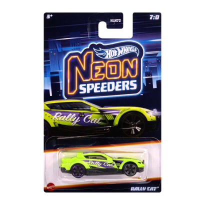 Тематическая Машинка Hot Wheels Rally Cat Neon Speeders 1:64 HLH72/HLH79 Green - Retromagaz