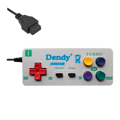 Геймпад Проводной RMC Famicom Dendy Junior Light 9 pin Grey Новый - Retromagaz