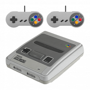 Набор Консоль Nintendo SNES FAT Europe Light Grey Б/У + Геймпад Проводной RMC Grey 1.5m Новый 2 шт - Retromagaz