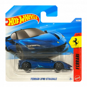 Машинка Базова Hot Wheels Ferrari SF90 Stradale Ferrari 1:64 JJJ12 Blue - Retromagaz