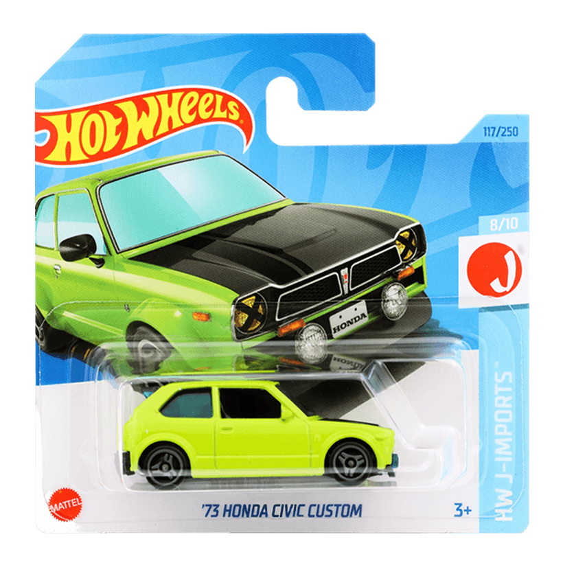 Машинка Базовая Hot Wheels '73 Honda Civic Custom J-Imports 1:64 HKG40 Green - Retromagaz