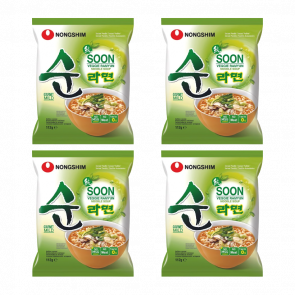 Набір Локшина Nongshim 4шт Soon Ramyun Овочевий Середньо Гостра 112g