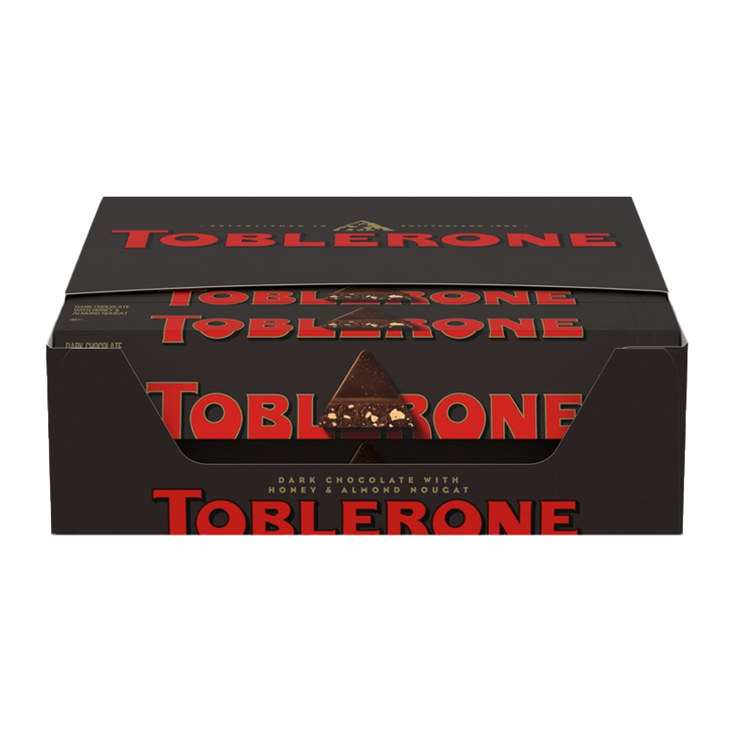 Набір Шоколад 20шт Toblerone Чорний з Медово-Мигдальною Нугою 100g - Retromagaz
