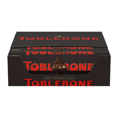 Набор Шоколад Toblerone Чорный с Медово-Миндальной Нугой 100g 20шт - Retromagaz