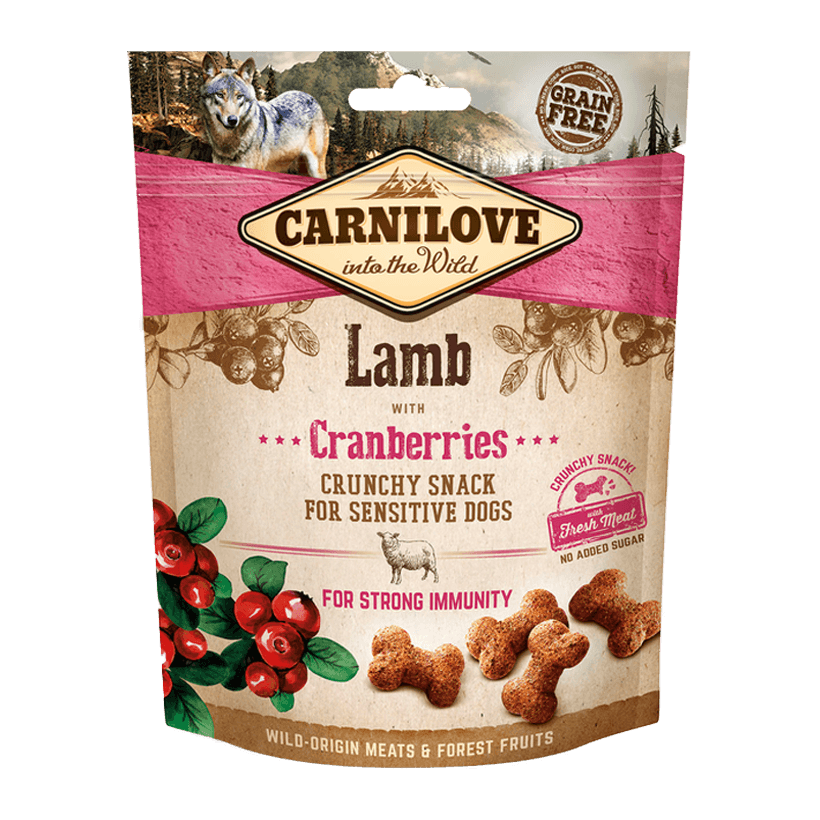 Лакомства для Собак Carnilove Dog Crunchy Snack Lamb with Cranberries 200g - Retromagaz