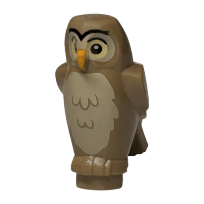 Фигурка Lego Воздух Owl Angular Features with Bright Light Orange Beak Animals 92084pb07 6422582 Dark Tan Б/У - Retromagaz