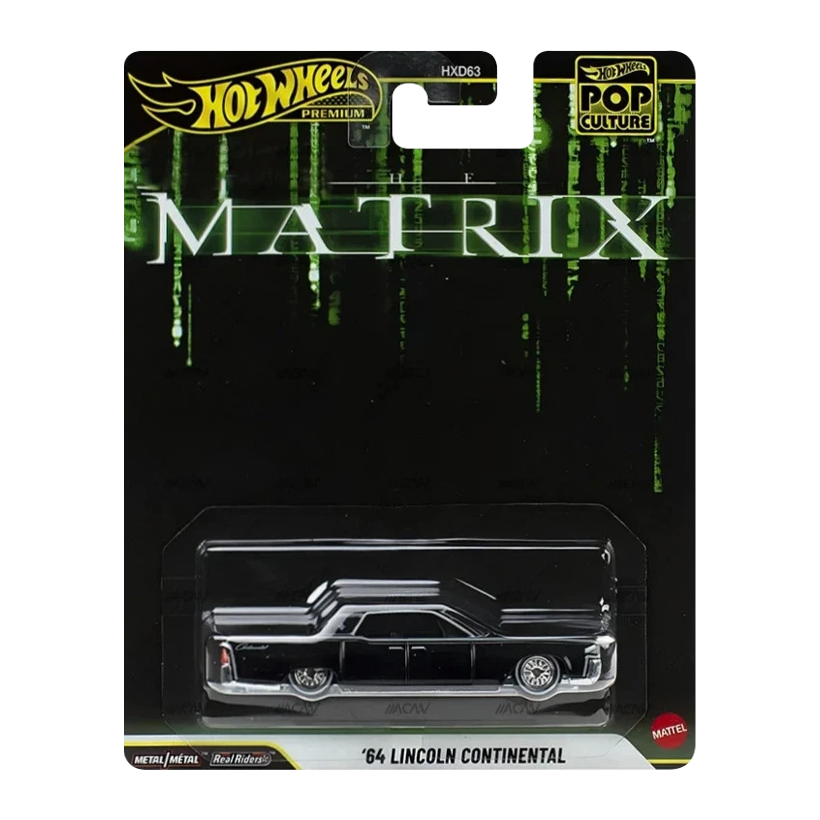 Машинка Premium Hot Wheels The Matrix '64 Lincoln Continental Pop Culture 1:64 JHW89 Black - Retromagaz