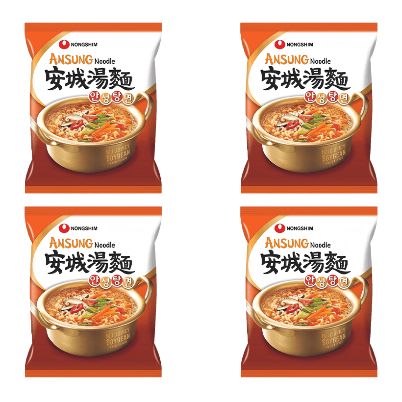 Набір Локшина 4шт Nongshim Суп AnSungTangMyun Середньогостра 125g - Retromagaz