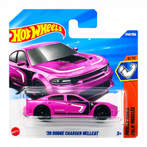 Машинка Базова Hot Wheels '20 Dodge Charger Hellcat Muscle Mania 1:64 JBB45 Pink - Retromagaz