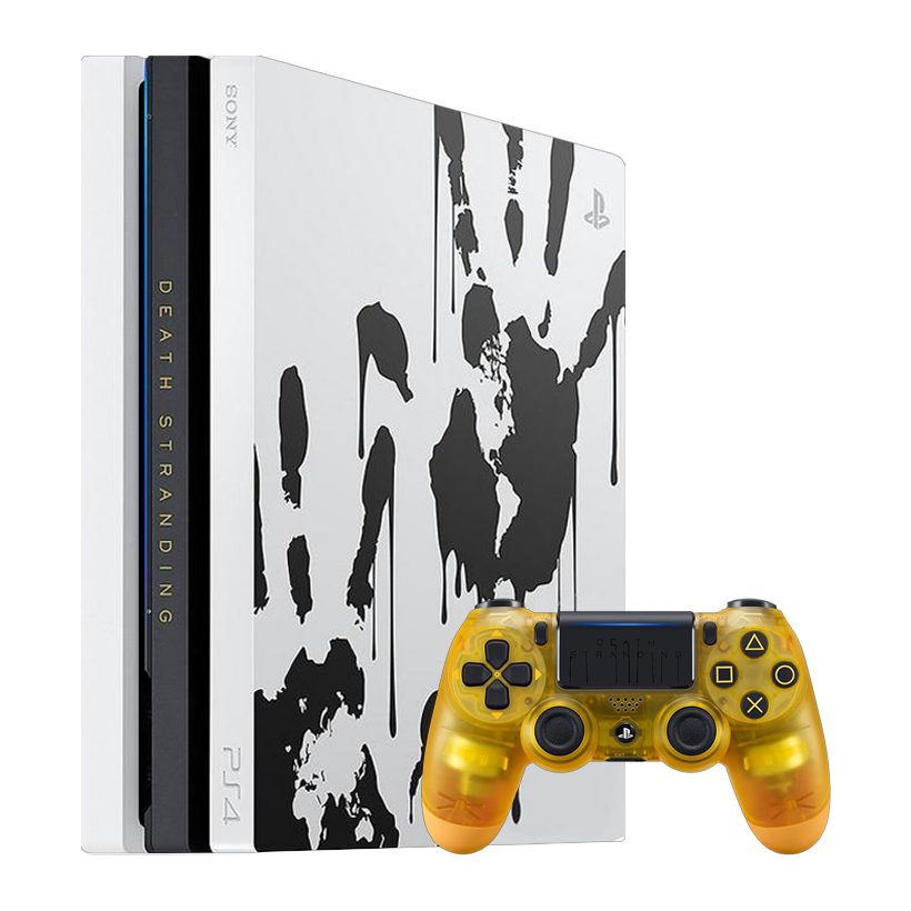 Набор Консоль Sony PlayStation 4 Pro CUH-72xx Death Stranding Limited Edition 1TB White Б/У  + Геймпад Беспроводной DualShock 4 Death Stranding Version 2 Yellow - Retromagaz