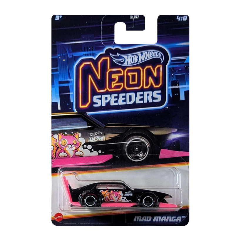 Тематична Машинка Hot Wheels Mad Manga Neon Speeders 1:64 JBY95 Black - Retromagaz