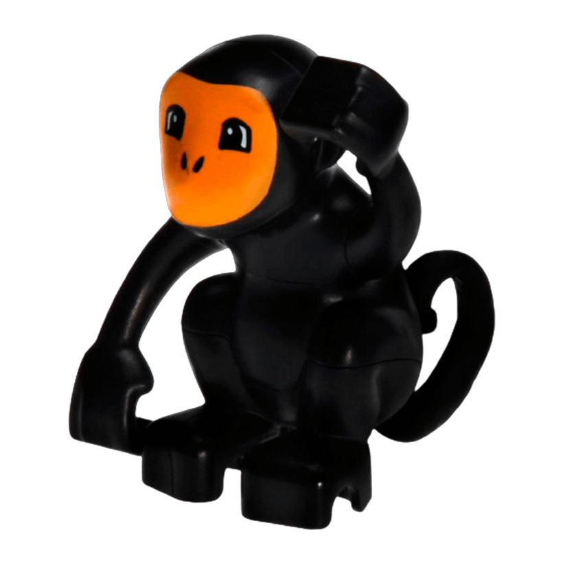 Фигурка Lego Animals Monkey Curled Tail Bright Light Orange Face Duplo 60363c01pb01 Б/У - Retromagaz