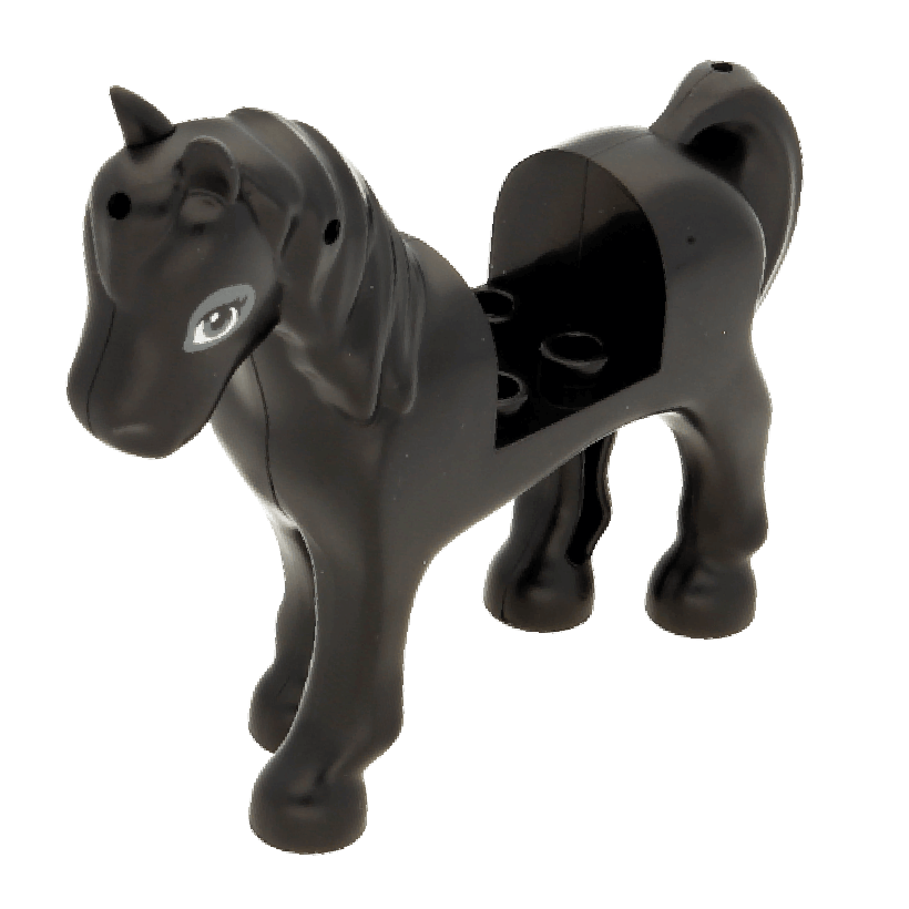 Фігурка Lego Земля Horse Dark Bluish Gray Eyes and Dark Bluish Gray Outline around Eyes Animals 93083c01pb11 6151578 Black Б/У - Retromagaz