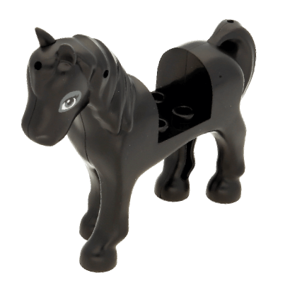 Фигурка Lego Horse Dark Bluish Gray Eyes and Dark Bluish Gray Outline around Eyes Animals Земля 93083c01pb11 6151578 Black Б/У - Retromagaz