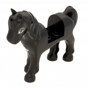 Фігурка Lego Horse Dark Bluish Gray Eyes and Dark Bluish Gray Outline around Eyes Animals Земля 93083c01pb11 6151578 Black Б/У