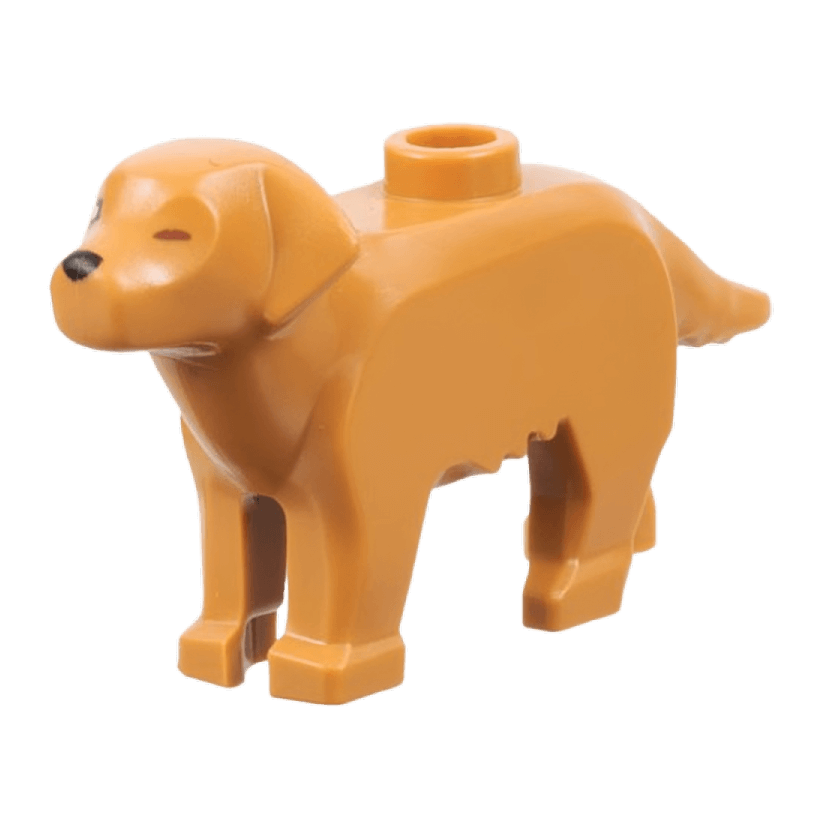 Фігурка Lego Земля Dog Golden Retriever with Black Right Eye Animals 69962pb02 6441175 Medium Nougat Б/У - Retromagaz