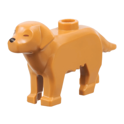 Фігурка Lego Земля Dog Golden Retriever with Black Right Eye and Nose Animals 69962pb02 6441175 Medium Nougat Б/У - Retromagaz