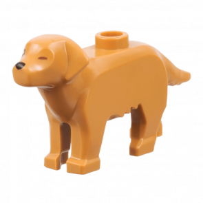 Фігурка Lego Земля Dog Golden Retriever with Black Right Eye and Nose Animals 69962pb02 6441175 Medium Nougat Б/У