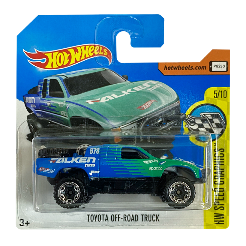 Машинка Базовая Hot Wheels Toyota Off-Road Truck Falken Speed Graphics 1:64 DTX61 Blue - Retromagaz