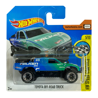 Машинка Базовая Hot Wheels Toyota Off-Road Truck Falken Speed Graphics 1:64 DTX61 Blue - Retromagaz