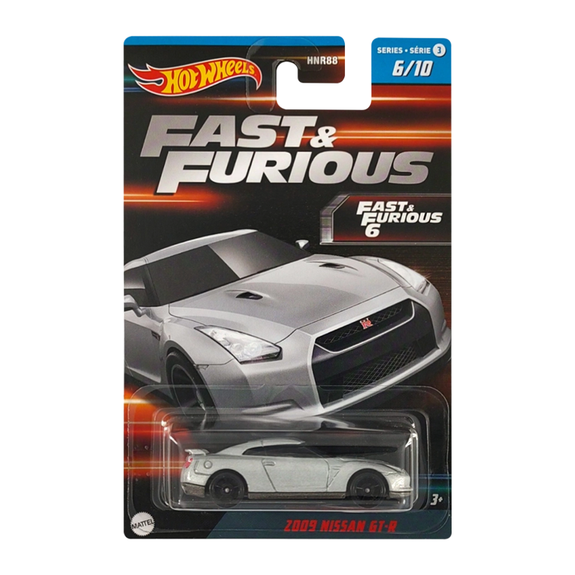 Тематична Машинка Hot Wheels 2009 Nissan GT-R Fast & Furious 1:64 HNR88/HNT16 Metallic Silver - Retromagaz