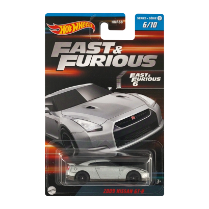 Тематическая Машинка Hot Wheels 2009 Nissan GT-R Fast & Furious 1:64 HNR88/HNT16 Metallic Silver - Retromagaz