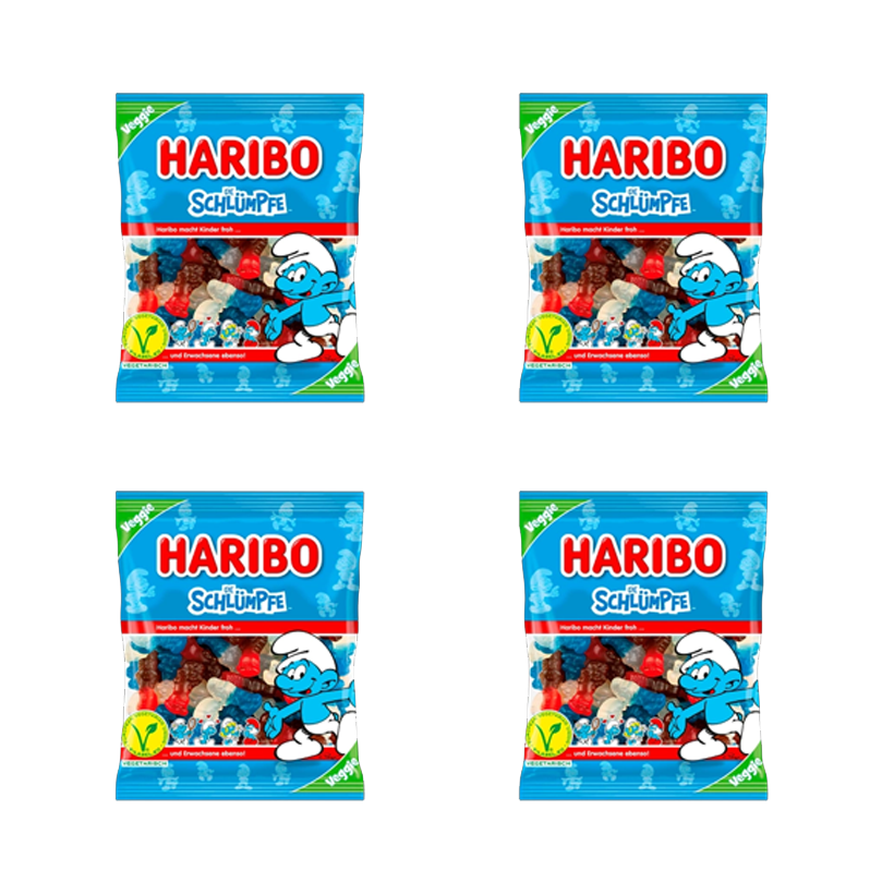 Набор Конфеты Жевательные 4шт Haribo Smurfs 175g - Retromagaz