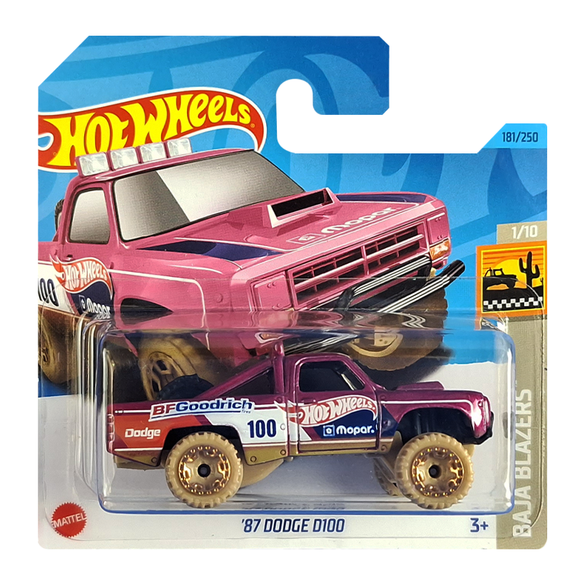 Машинка Базовая Hot Wheels '87 Dodge D100 Baja Blazers 1:64 HKG73 Pink - Retromagaz