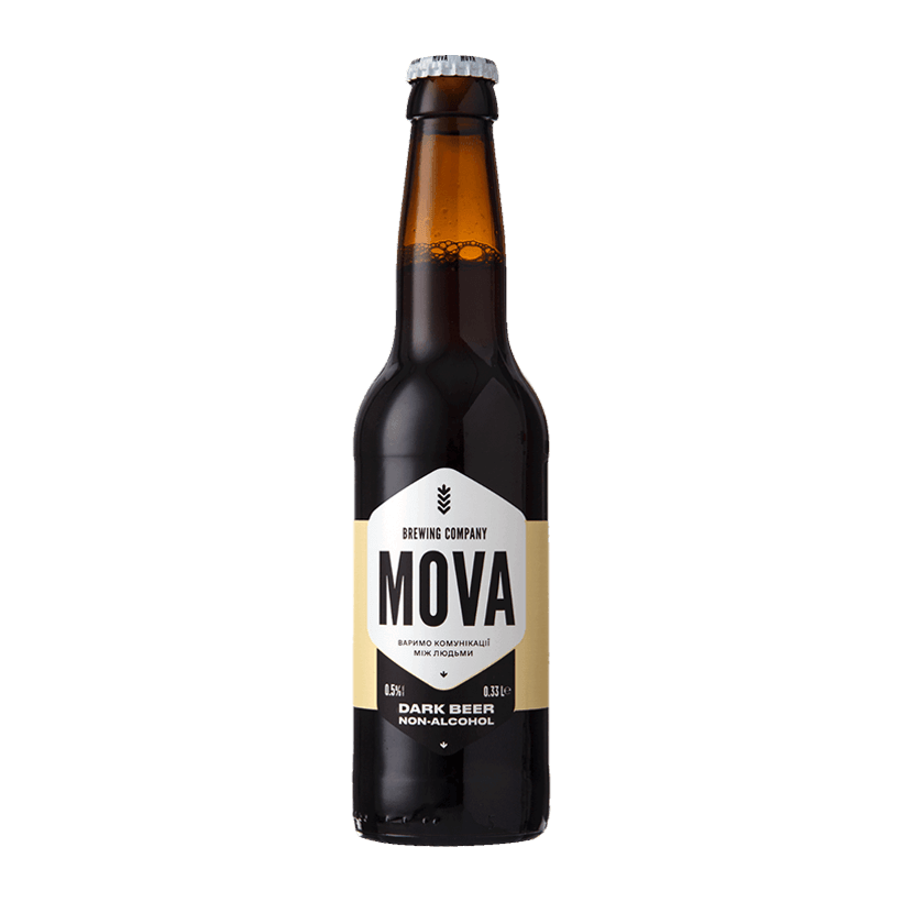 Пиво Безалкогольное MOVA Dark Non-Alcohol Темное Нефильтрованное 330ml - Retromagaz