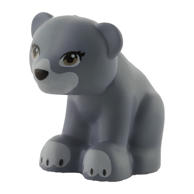 Фигурка Lego Земля Bear Friends Elves, Baby Cub Sitting with Black Nose Animals 14732pb02 6071286 Sand Blue Б/У - Retromagaz