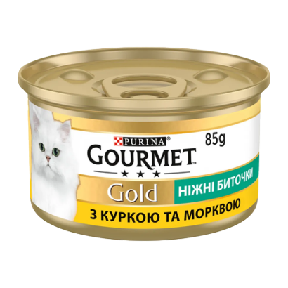 Вологий Корм для Котів Purina Gourmet Gold Курка та Морква 85g - Retromagaz