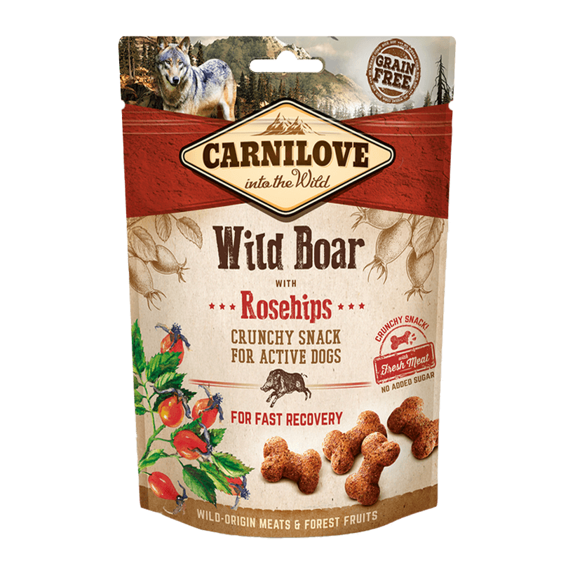 Лакомства для Собак Carnilove Dog Crunchy Snack Wild Boar with Rosehips 200g - Retromagaz