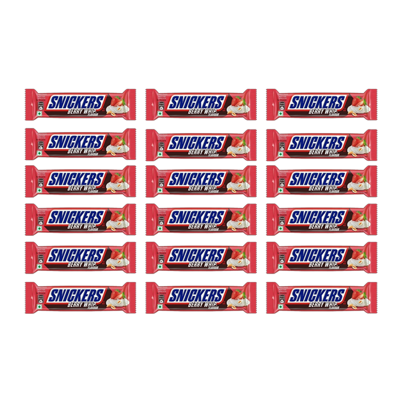 Набір Батончик 24шт Snickers Полуниця Berry Whip 40g - Retromagaz