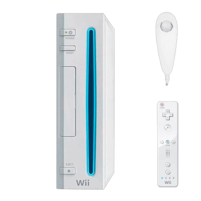 Набір Консоль Nintendo Wii RVL-001 Europe Модифікована 32GB White Б/У  + Контролер Бездротовий Remote + Дротовий Nunchuk - Retromagaz