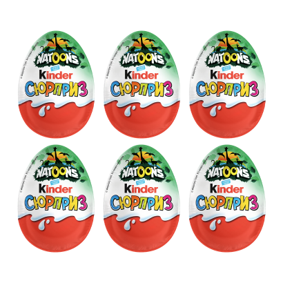 Набір Шоколадне Яйце Kinder Surprise Natoons 20g 6шт - Retromagaz