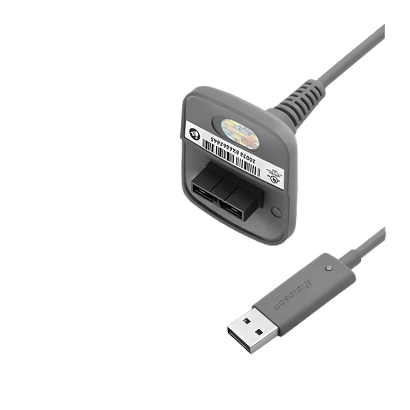 Зарядний Пристрій Дротовий Microsoft Xbox 360 USB Charge Kit Grey 2.8m Б/У - Retromagaz