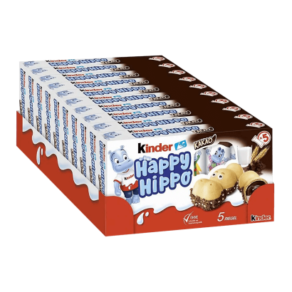 Набір Батончик Kinder Happy Hippo Cocoa 5 Pieces 103g 10шт - Retromagaz