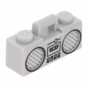 Искусство Lego Radio Boom Box with Bar Handle with Black Cassette Player 93221pb03 6138216 Light Bluish Grey Б/У