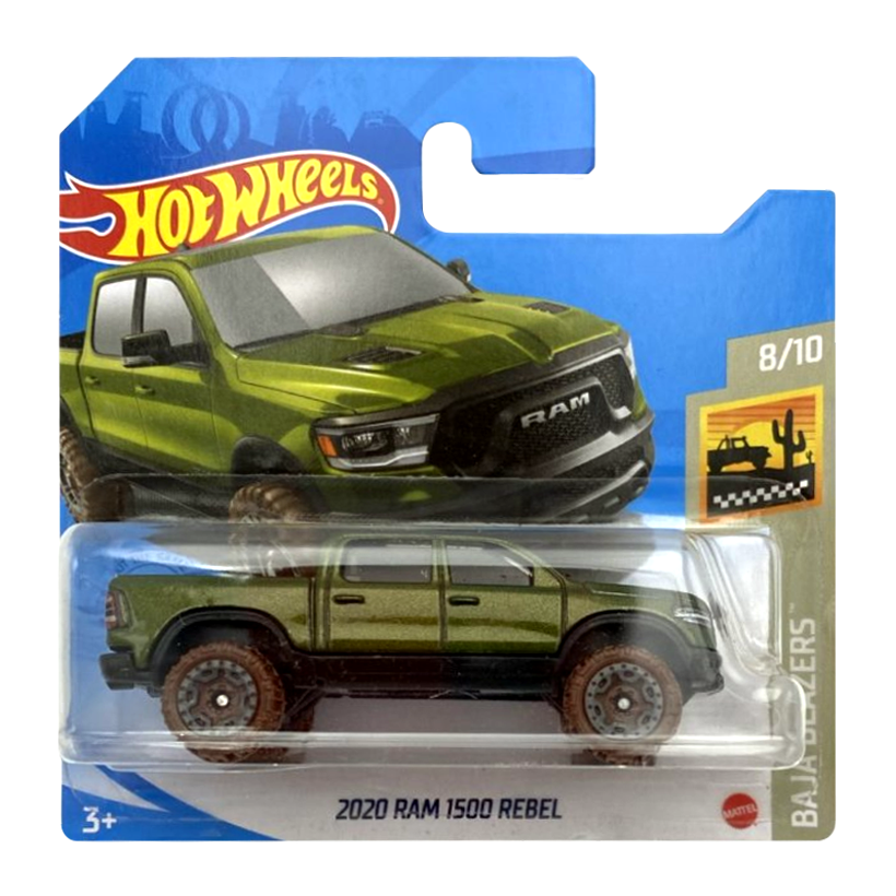 Машинка Базова Hot Wheels 2020 RAM 1500 Rebel Baja Blazers 1:64 GTC79 Green - Retromagaz