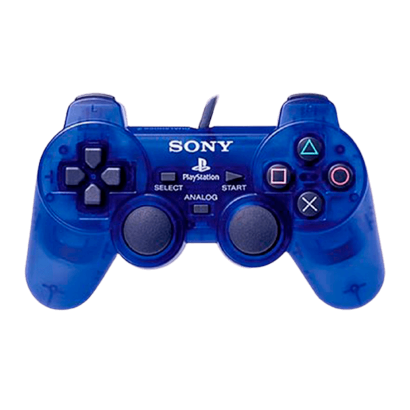 Геймпад Дротовий Sony PlayStation 1 DualShock SCPH-1200 Island Blue 2m Б/У - Retromagaz