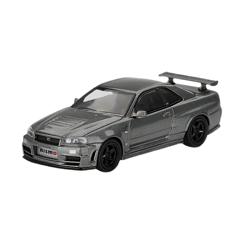 Машинка Premium MINI GT Nissan Skyline GT-R (R34) - Nismo BNR34 CRS Version 1999 1:64 MGT01160 Grey - Retromagaz