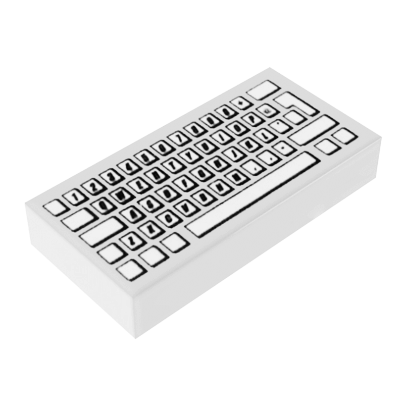 Плитка 4шт Lego Декоративна Groove with Computer Keyboard Standard Pattern 1 x 2 3069bpb0030 4293350 White Б/У - Retromagaz