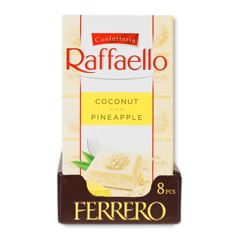 Набір Шоколад Білий 8шт Raffaello з Ананасом і Кокосом 90g - Retromagaz