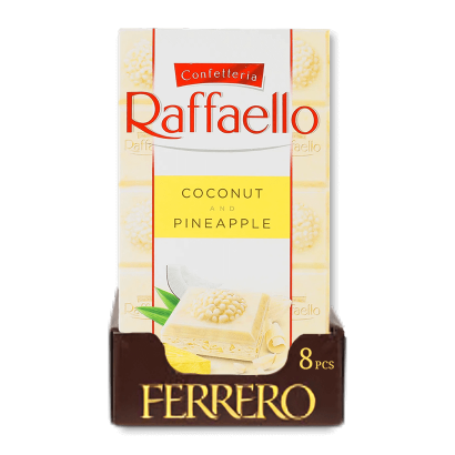 Набір Шоколад Білий 8шт Raffaello з Ананасом і Кокосом 90g - Retromagaz
