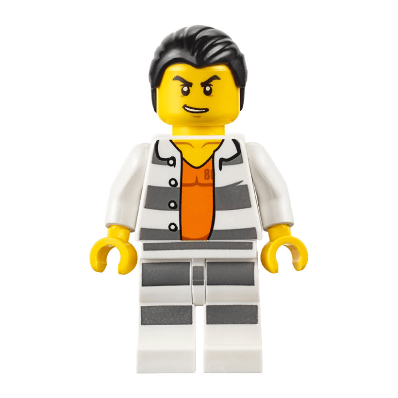 Фігурка Lego Police 973pb2283 Prisoner with Orange Undershirt City cty0613 1 Б/У - Retromagaz