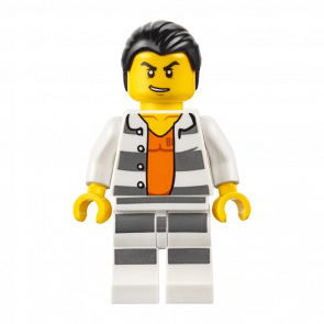 Фигурка Lego 973pb2283 Prisoner with Orange Undershirt City Police cty0613 1 Б/У - Retromagaz