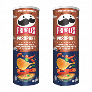 Чипси 2шт Pringles Passport Flavours Moroccan Style Roasted Pepper & Hummus 165g - Retromagaz