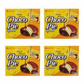Набір Тістечка 4шт Lotte Чокопай Банановий Choco Pie Banana (12 Тістечок) 336g - Retromagaz