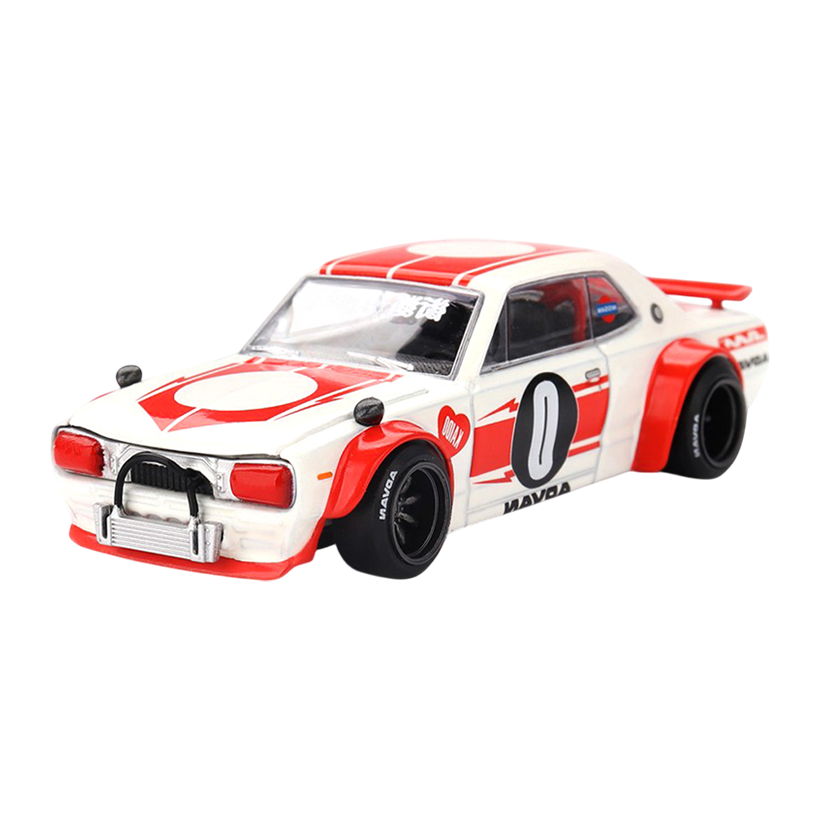 Машинка Premium Kaido House x MiNI GT Nissan Skyline 2000GT-R (KPGC10) Kaido Works V2 1:64 KGMG211 White - Retromagaz